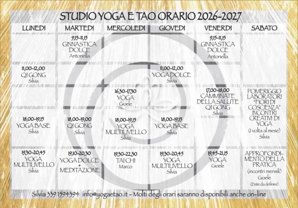 Orari dei corsi 2026-2027